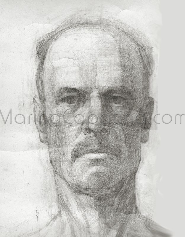 fingerprint period Miraculous Portret – Desen in creion - Pictor Marina Capaţîna