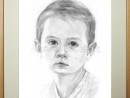 Portret de copil, desen in creion