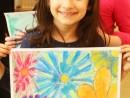 Grup 4 6 ani Desen in pastel cretat Flori Arya 130x98 Atelier de pictura si desen, 4 6 ani