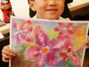 Grup 4 6 ani Desen in pastel cretat Flori Ming Ming 130x98 Atelier de pictura si desen, 4 6 ani