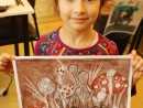 Grup 4 6 ani Desen sepia Ciuperci Arya 130x98 Atelier de pictura si desen, 4 6 ani