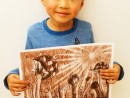 Grup 4 6 ani Desen sepia Ciuperci Ming Ming 130x98 Atelier de pictura si desen, 4 6 ani