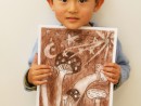 Grup 4 6 ani Desen sepia Ciuperci Paco 130x98 Atelier de pictura si desen, 4 6 ani