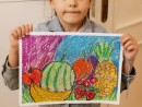 Grup 4 6 ani Pastel uleios Fructe Sonia 130x98 Atelier de pictura si desen, 4 6 ani