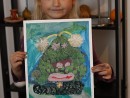 Grup 4 6 ani Pictura Tempera Caciula si fular Sonia. 130x98 Atelier de pictura si desen, 4 6 ani