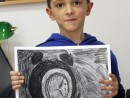 Grup 6 8 ani Desen Carbune Ceas Henri. 130x98 Atelier de pictura si desen, 6 8 ani