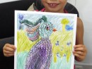 Grup 6 8 ani Desen Creioane Cerate Papagal Olivia. 130x98 Atelier de pictura si desen, 6 8 ani