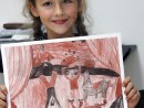 Grup 6 8 ani Desen Sepia Circ Tatiana. 130x98 Atelier de pictura si desen, 6 8 ani