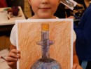 Grup 6 8 ani Desen in creioane colorate Ulcica gri cu gat inalt Iulia 130x98 Atelier de pictura si desen, 6 8 ani
