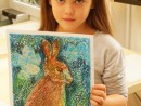 Grup 6 8 ani Pastel uleios Iepure Yana 130x98 Atelier de pictura si desen, 6 8 ani