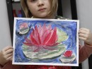 Grup 6 8 ani Pictura Tempera Lac cu Nuferi Stefania . 130x98 Atelier de pictura si desen, 6 8 ani