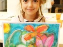 Grup 6 8 ani Pictura tempera Flori Eva 130x98 Atelier de pictura si desen, 6 8 ani