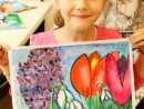 Grup 6 8 ani Pictura tempera Flori de primavara Miruna 130x98 Atelier de pictura si desen, 6 8 ani