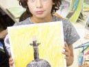 Grup 6 8 ani Ulcica gri cu gat subtire Creioane colorate Radu 130x98 Atelier de pictura si desen, 6 8 ani