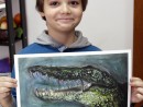 Grup 8 10 ani Desen Pastel Cretat Crocodil Iustin 130x98 Atelier de pictura si desen, 8 10 ani