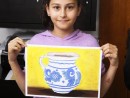 Grup 8 10 ani Desen Pastel cretat Canuta cu model Bianca 130x98 Atelier de pictura si desen, 8 10 ani