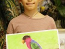 Grup 8 10 ani Desen in pastel cretat Papagal Ilinca 130x98 Atelier de pictura si desen, 8 10 ani
