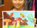 Grup 8 10 ani Pictura tempera Ciuperci si frunze Maria 130x98 Atelier de pictura si desen, 8 10 ani