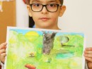 Grup 8 10 ani Pictura tempera Ciuperci si frunze Radu 130x98 Atelier de pictura si desen, 8 10 ani