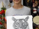 Grup Animale Desen Creion Tigru Kevin 130x98 Atelier de pictura si desen, 10 14 ani