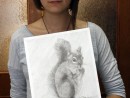 Grup Animale Desen Creion Veverita Oana 130x98 Atelier de pictura si desen, 10 14 ani