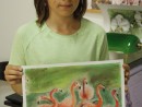 Grup Animale Desen Pastel Cretat Flamingo Valeria 130x98 Atelier de pictura si desen, 10 14 ani