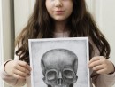 Grup Figura umana Desen creion Craniu frontal Ana Maria 130x98 Atelier de pictura si desen, 10 14 ani