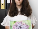 Grup acuarela Pictura acuarela si pastel uleios Floare hibiscus Ioana 130x98 Atelier de pictura si desen, 10 14 ani