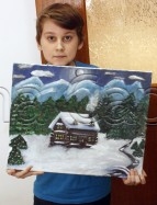 Clasa 10 14 ani Pictura Acrilic Peisaj de Iarna Denis. 143x187 Rezultate de exceptie la cursurile de pictura si desen