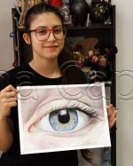 Clasa 14 18 ani Pastel Cretat Studiu Ochi Irisz. 150x187 Rezultate de exceptie la cursurile de pictura si desen