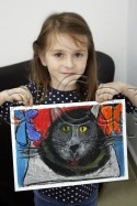 Clasa 4 6 ani Desen Pastel Uleios Pisica Alessia. 125x187 Rezultate de exceptie la cursurile de pictura si desen
