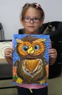 Clasa 6 8 ani Desen Pastel Uleios Bufnita Ema. 122x187 Rezultate de exceptie la cursurile de pictura si desen