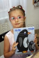 Clasa 6 8 ani Pictura Acrilic Pinguini Ilinca. 125x187 Rezultate de exceptie la cursurile de pictura si desen