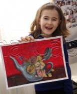 Clasa 6 8 ani Pictura Tempera Ceainic cu Trandafiri Anna. 154x187 Rezultate de exceptie la cursurile de pictura si desen