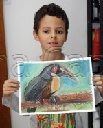 Clasa 8 10 ani Desen Pastel Cretat Tucan Luca. 150x187 Rezultate de exceptie la cursurile de pictura si desen