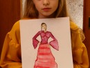 Atelier design vestimentar Costumul in Renastere Pictura in acuarela Anastasia 130x98 Atelier design vestimentar, Copii 8 18 ani