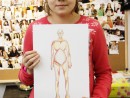 Design Vestimentar Geometrizarea corpului uman in creioane cerate Alexia 130x98 Atelier design vestimentar, Copii 8 18 ani