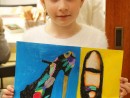 Design Vestimentar Pantofi cu imprimeu Desen in pastel cretat Daria 130x98 Atelier design vestimentar, Copii 8 18 ani