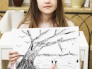 Atelier Grafica Compozitie plastica cu copac Bianca 130x98 Atelier grafica, Copii 8 18 ani