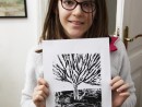 Atelier Grafica Peisaj in xilogravura Alice 130x98 Atelier grafica, Copii 8 18 ani