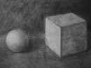 Alexandra studiu constructie si volumetrie cub si sfera 130x98 Atelier de pictura si desen, 10 14 ani