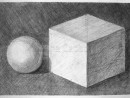Andrada studiu constructie si volumetrie cub si sfera 130x98 Atelier de pictura si desen, 10 14 ani