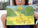Grup 10 14 ani Desen Pastel Cretat Peisaj de Campie Oana. 130x98 Atelier de pictura si desen, 10 14 ani