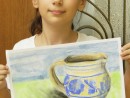Grup 10 14 ani Desen in pastel cretat Canuta cu model Alessia 130x98 Atelier de pictura si desen, 10 14 ani