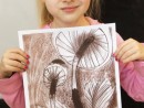 Grup 4 6 ani Ciuperci Desen sepia Tania 130x98 Atelier de pictura si desen, 4 6 ani