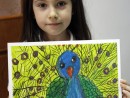 Grup 4 6 ani Desen Pastel Uleios Paun Anisia. 130x98 Atelier de pictura si desen, 6 8 ani