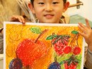 Grup 4 6 ani Desen in pastel uleios Fructe Paco 130x98 Atelier de pictura si desen, 4 6 ani