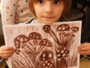 Grup 4 6 ani Desen sepia Ciuperci Calin Ioan 130x98 Atelier de pictura si desen, 4 6 ani