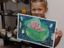Grup 4 6 ani Pictura Tempera Lac cu nuferi Anastasia. 130x98 Atelier de pictura si desen, 4 6 ani