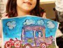 Grup 4 6 ani Pictura tempera Mijloc de transport Ingrid 130x98 Atelier de pictura si desen, 4 6 ani